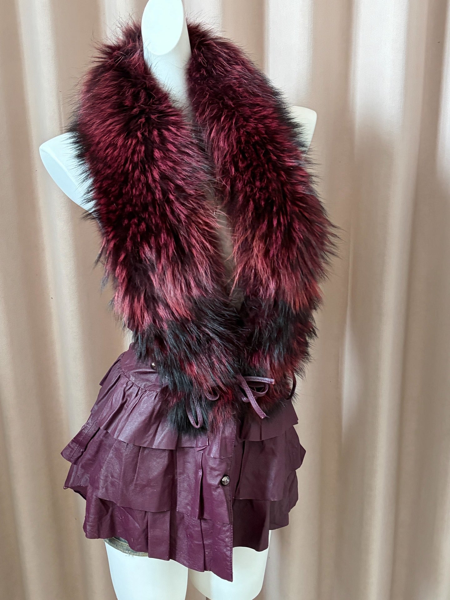 Vintage purple fur vest dress Size L