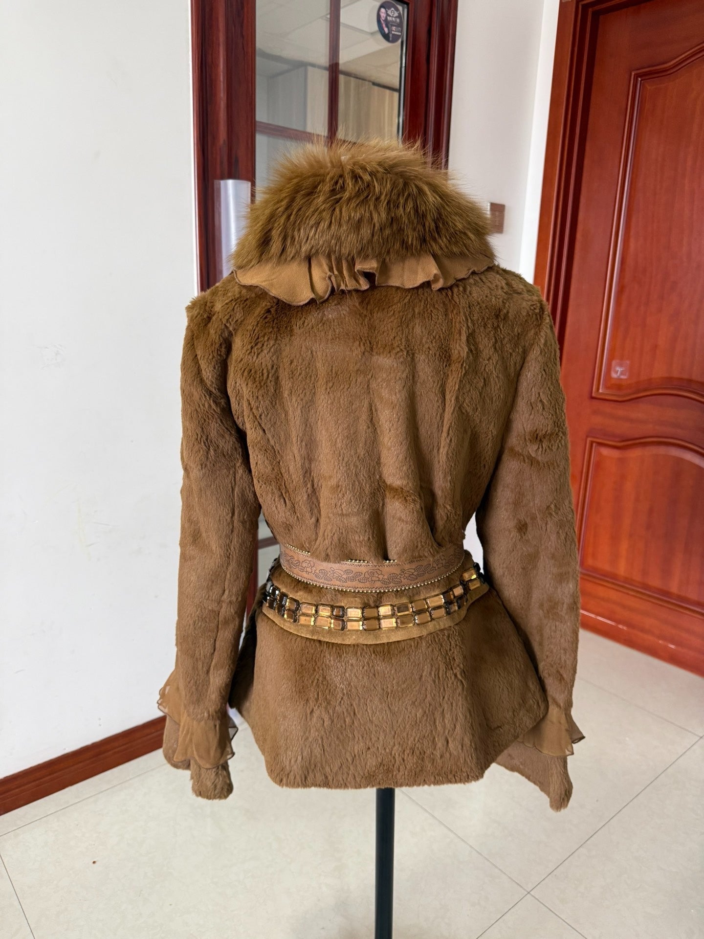 Vintage brown genuine fur coat