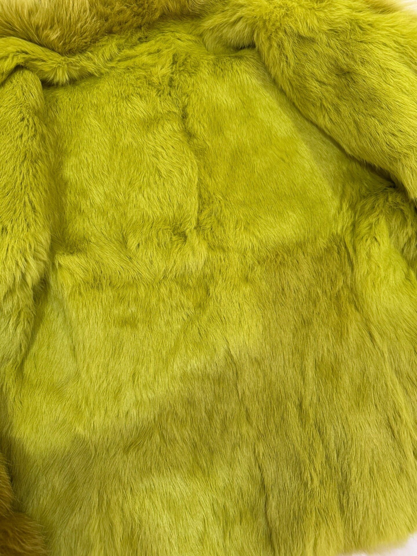 Vintage green genuine fur coat