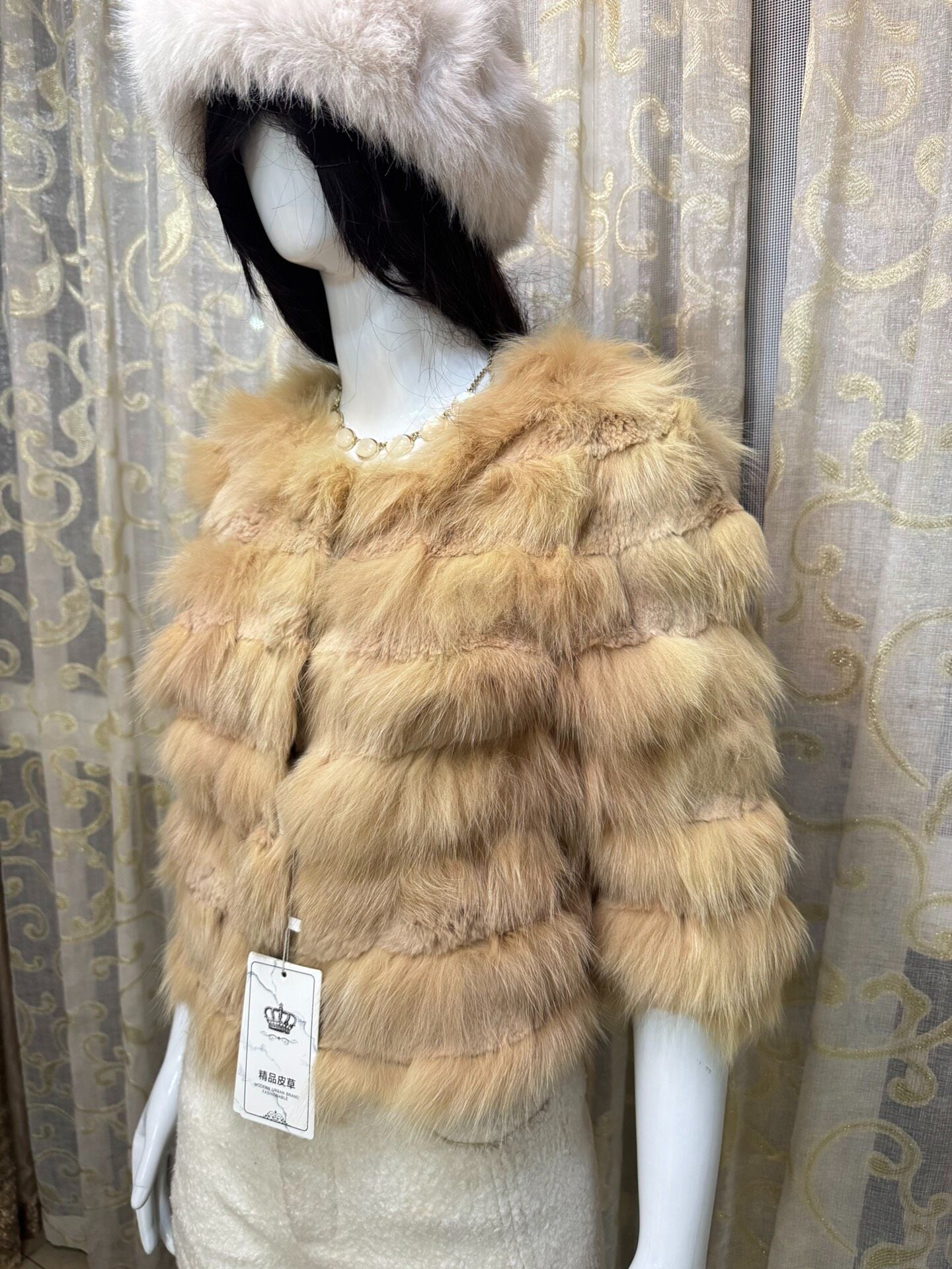 Vintage brown genuine fur coat