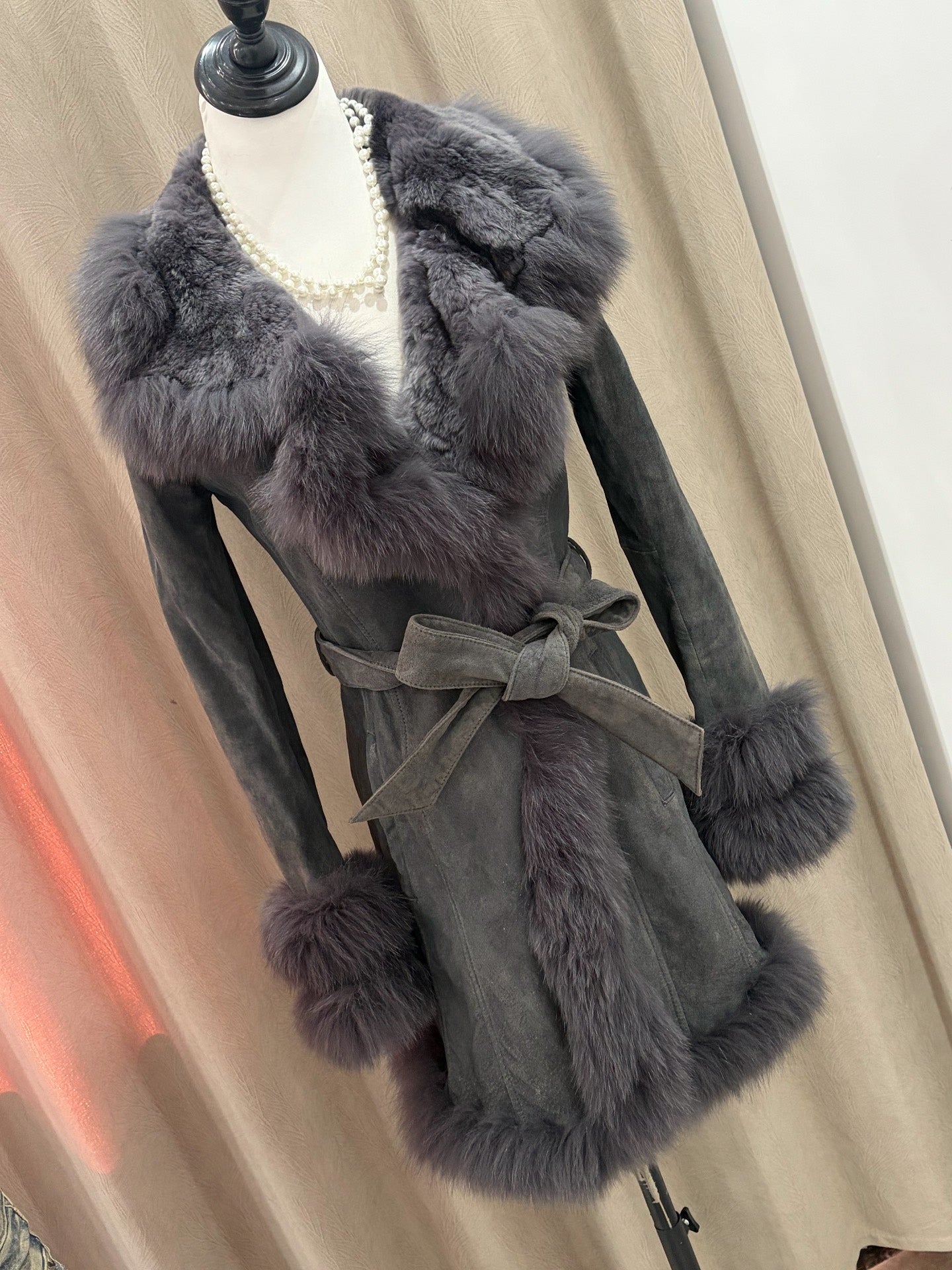 Vintage mid-length genuine fur coat