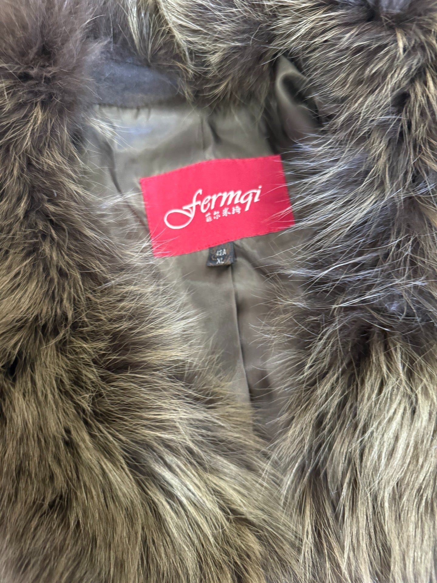 Vintage fur coat with fox fur collar
