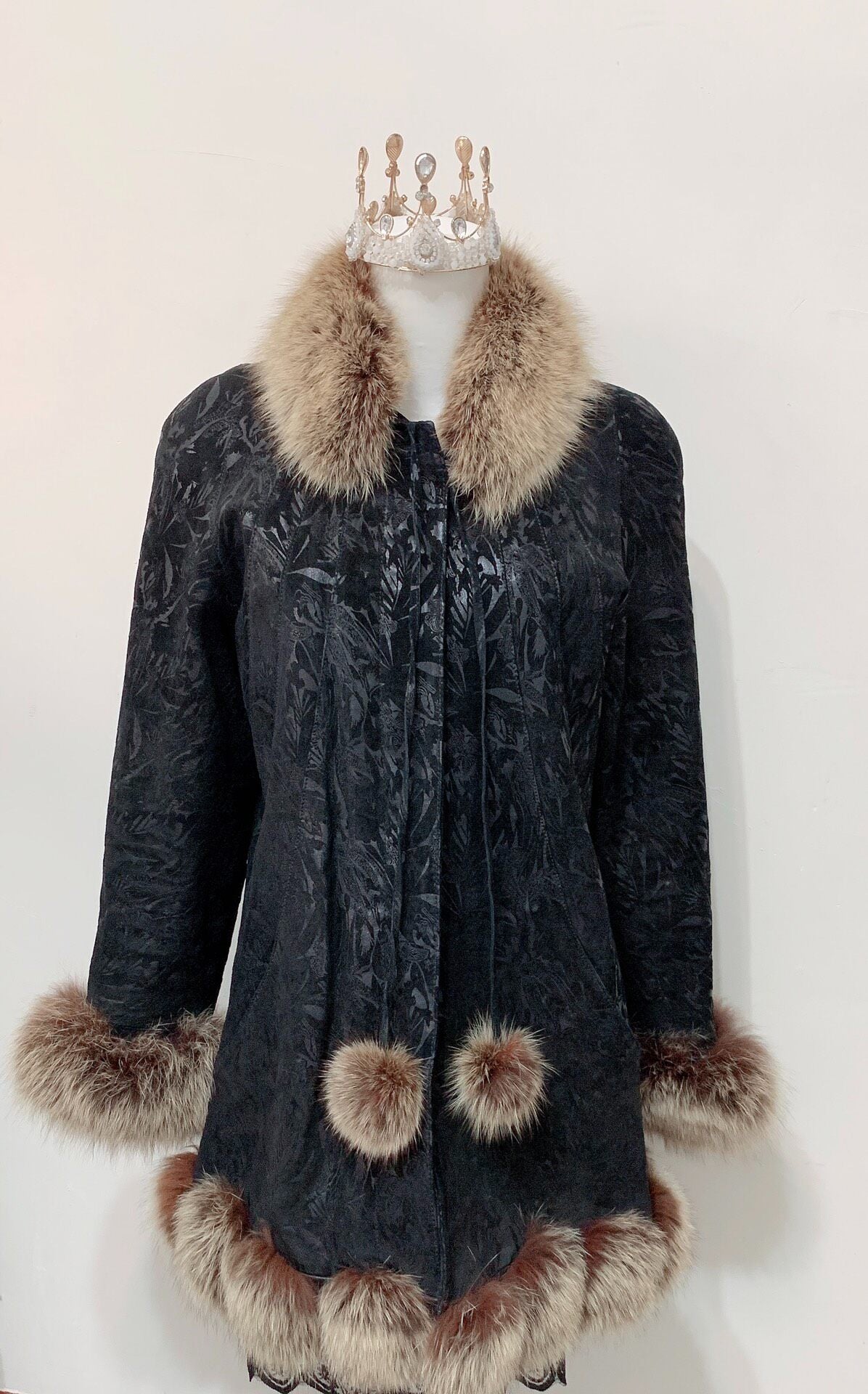 Vintage Black Genuine Fur Coat