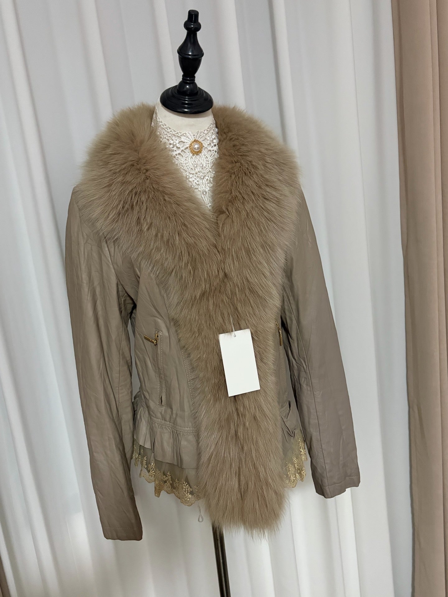 Vintage genuine fur and leather jacket