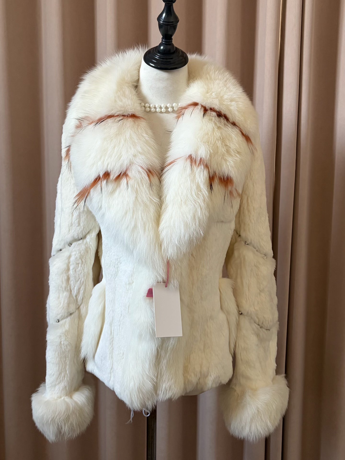 Vintage white fox fur coat