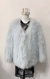 Vintage Blue Genuine Fur Coat