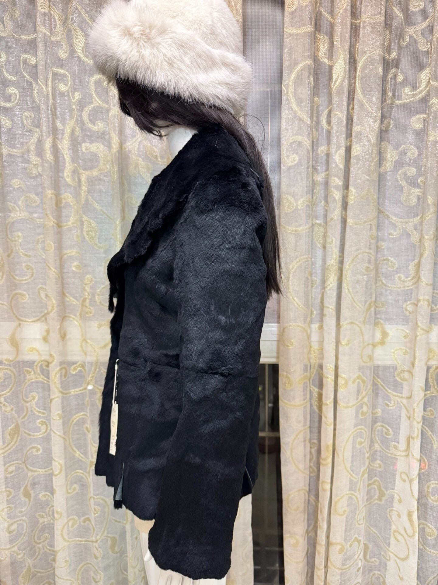 Vintage Black Genuine Fur Coat