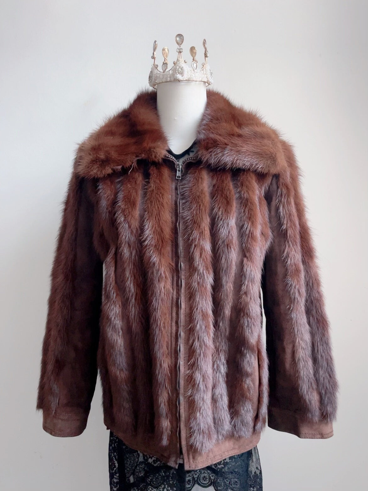 Vintage Dark Brown Genuine Fur Coat