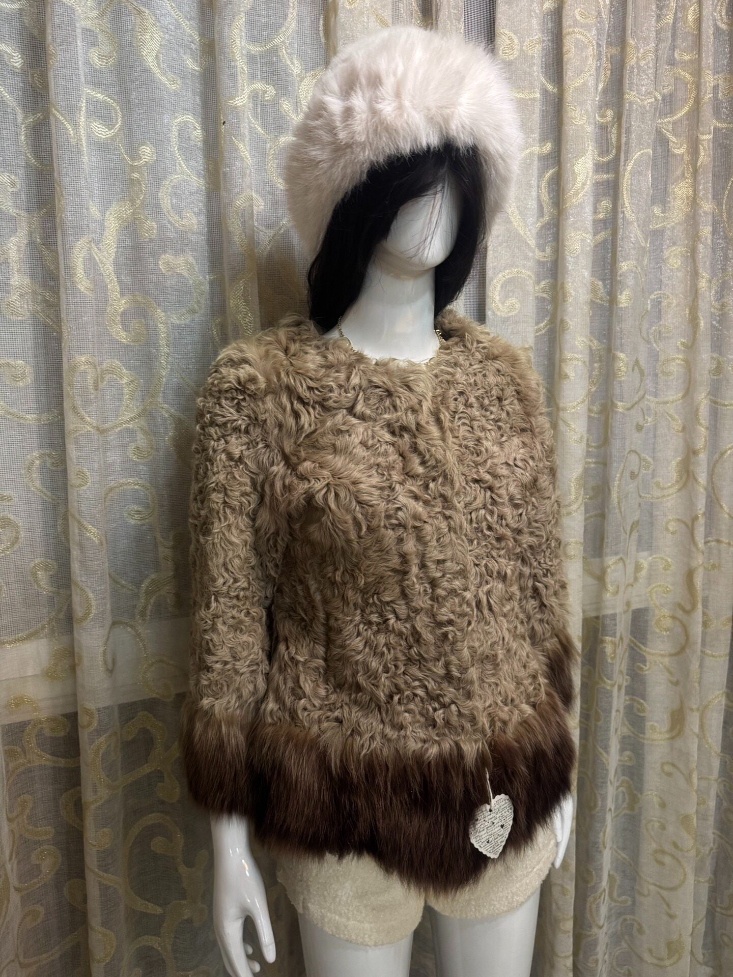 Vintage brown genuine fur coat