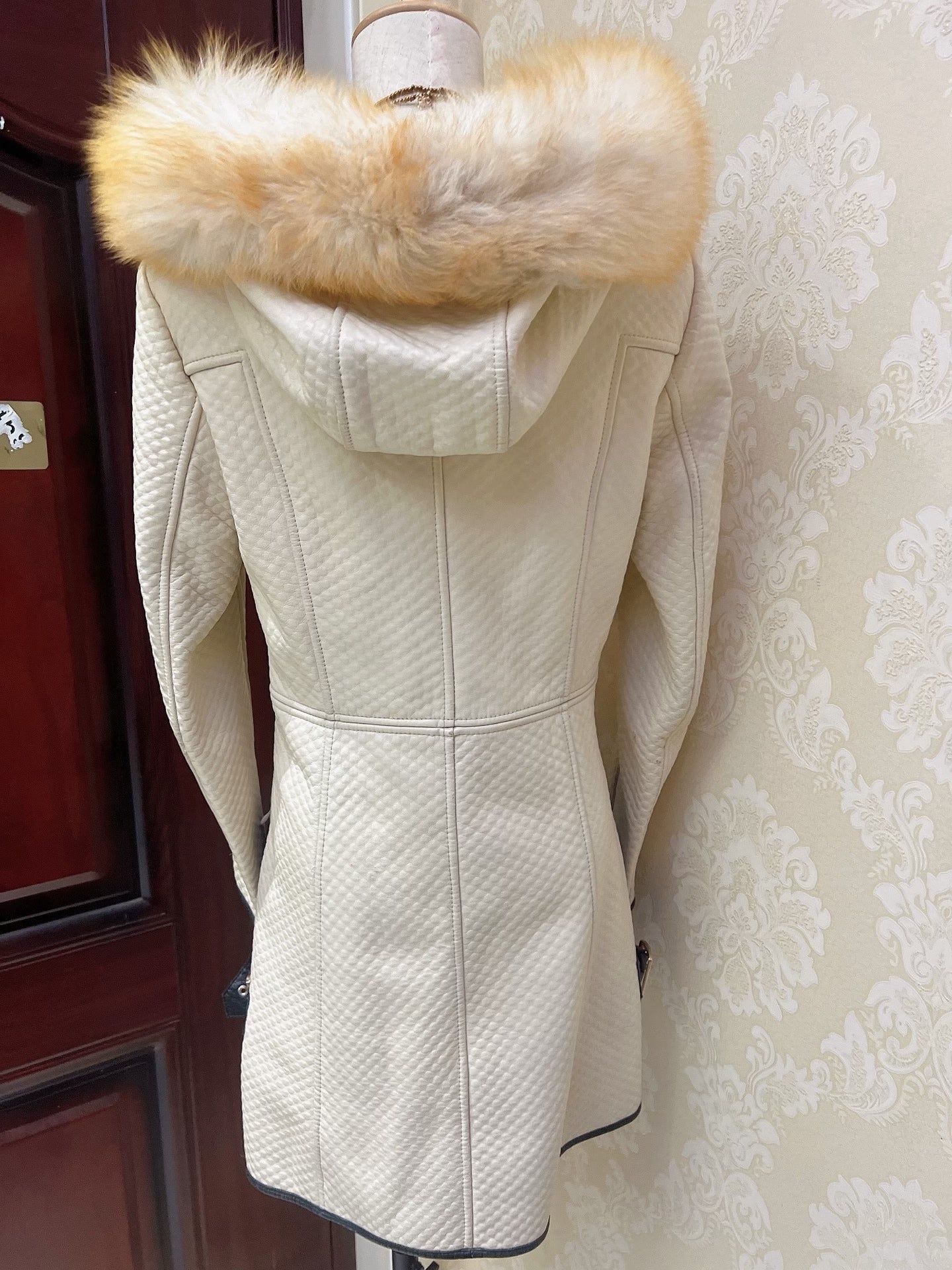 Vintage White Genuine Fur Coat