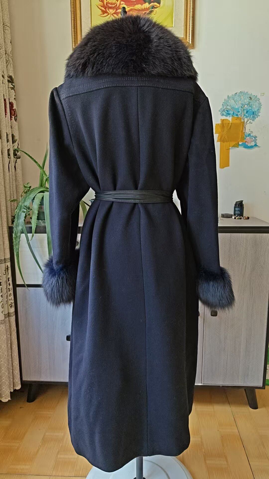 Vintage dark blue wool coat