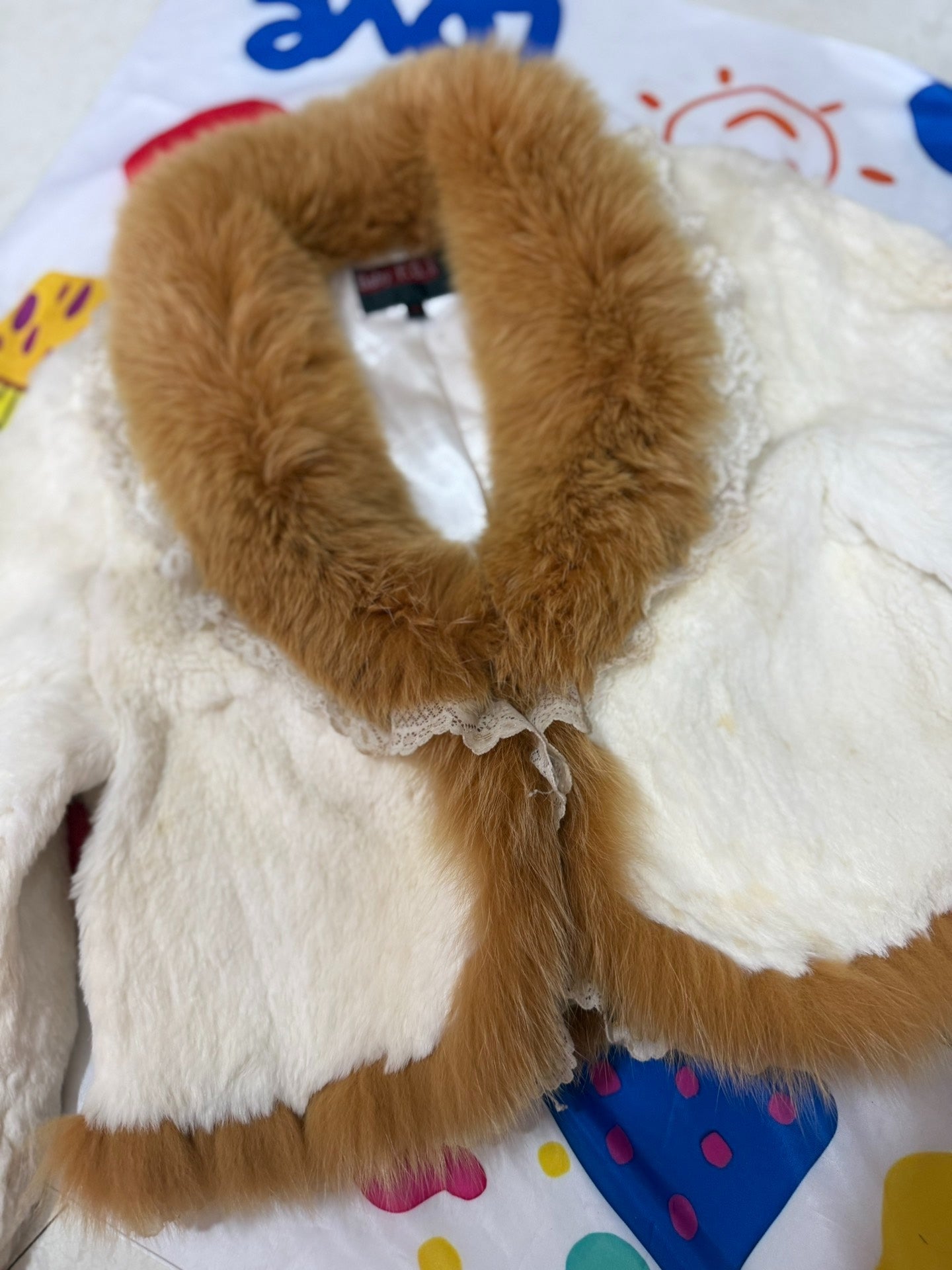 Vintage white rabbit fur coat