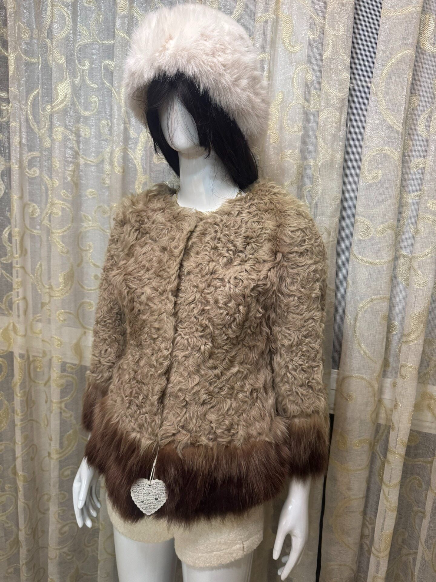 Vintage brown genuine fur coat