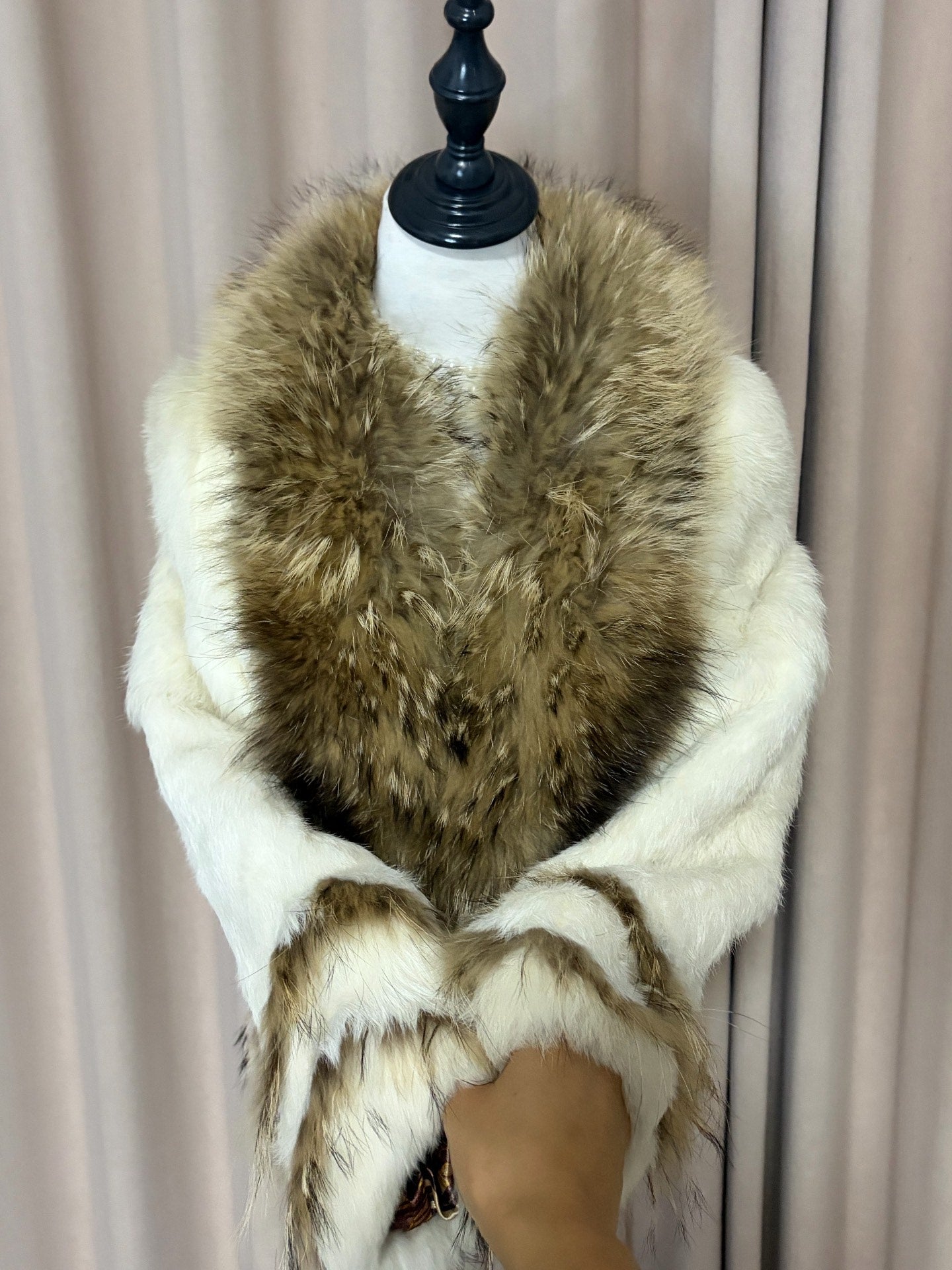 Vintage white fox fur coat