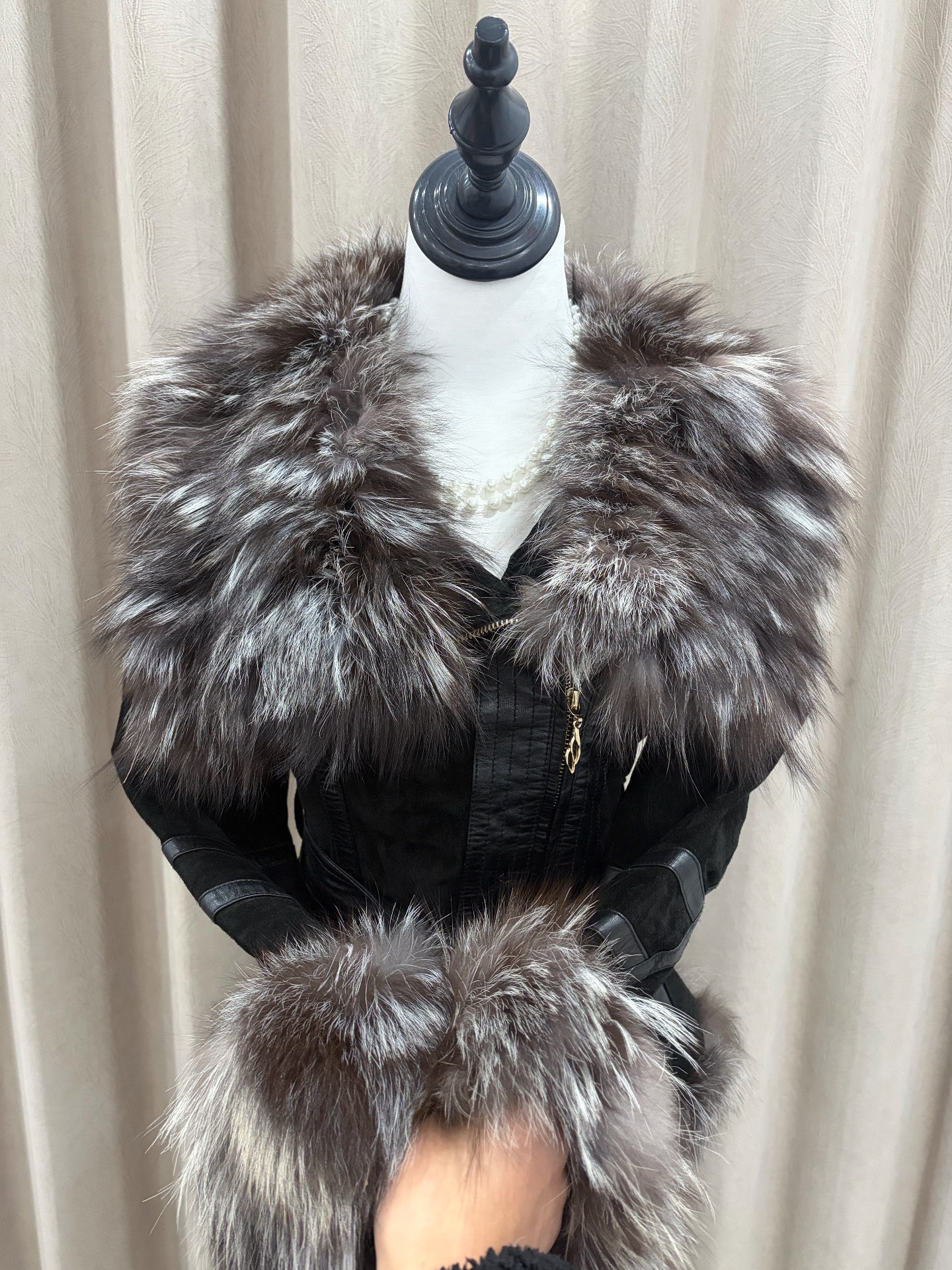 Vintage black genuine fur coat