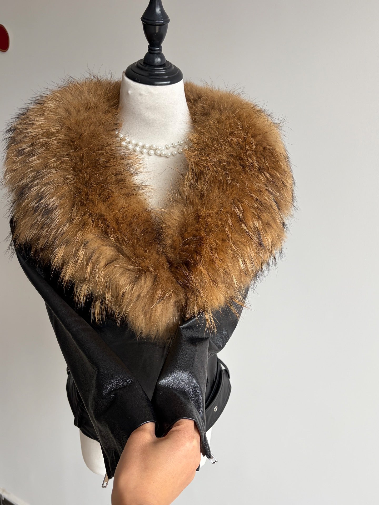 Vintage black genuine fur coat