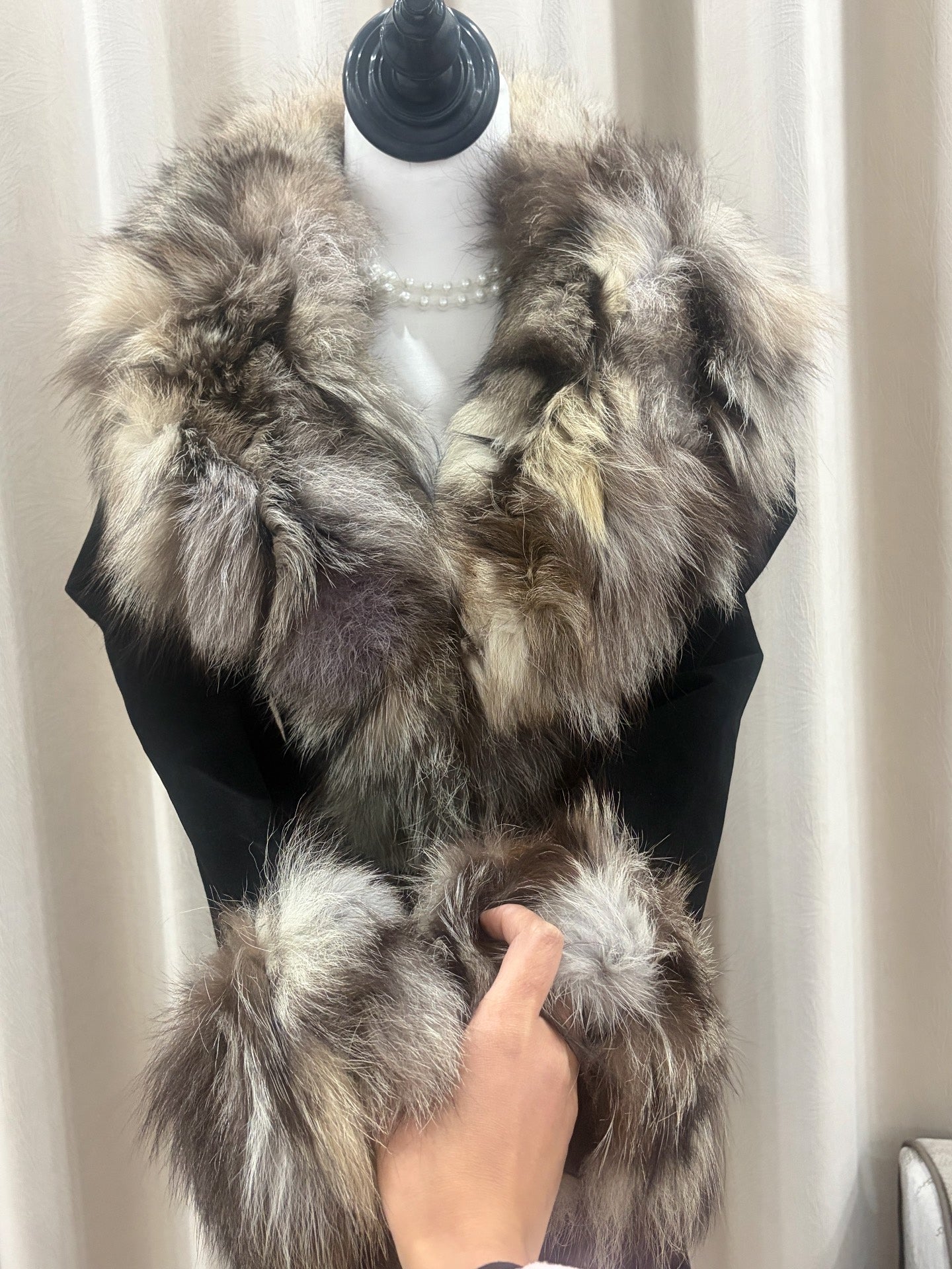 Vintage black genuine fur coat