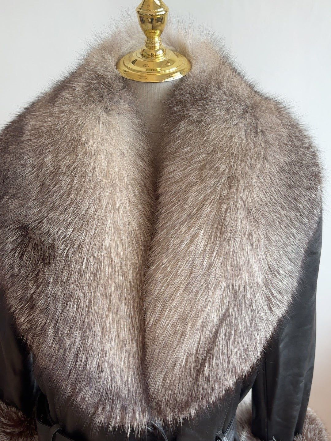 Vintage genuine leather long coat