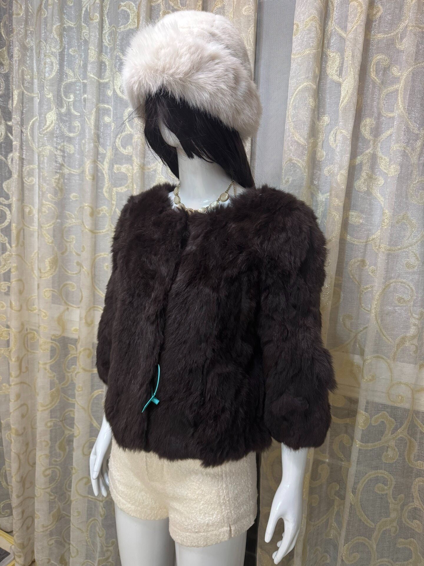 Vintage Chocolate Brown Genuine Fur Coat