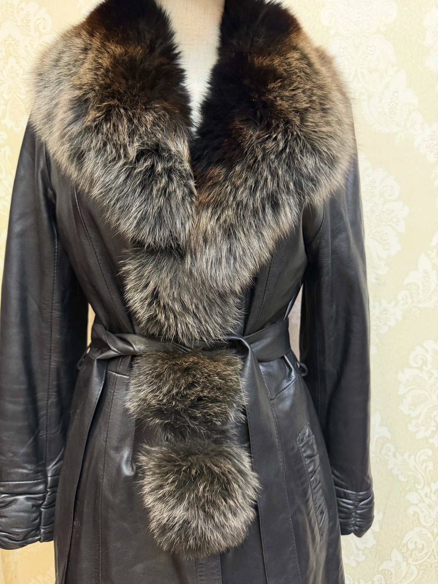 Vintage Black Genuine Fur Coat