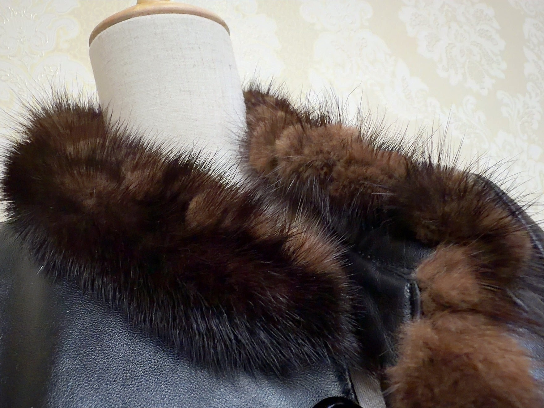Vintage Black Genuine Fur Coat