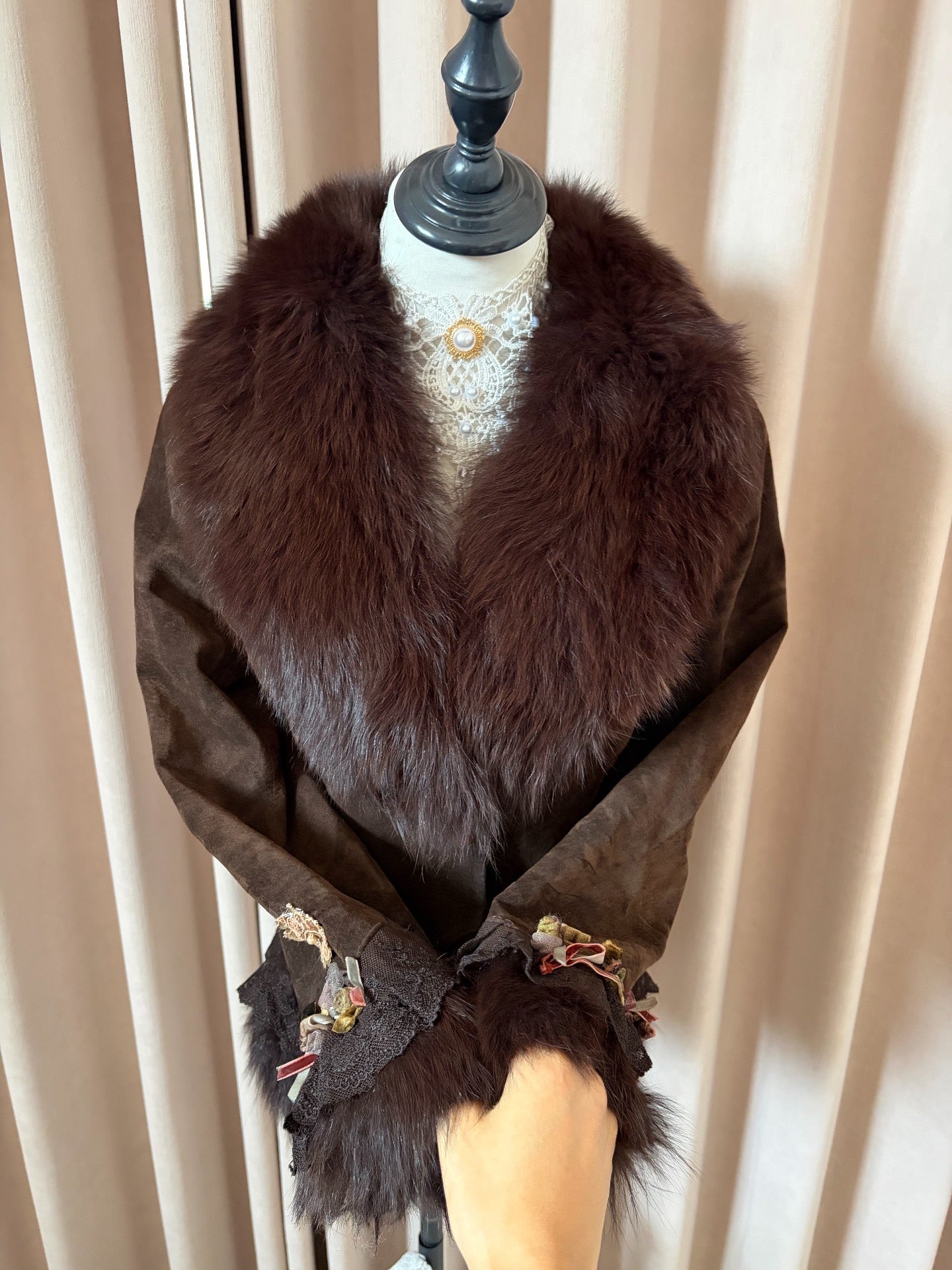 Vintage dark brown fur coat