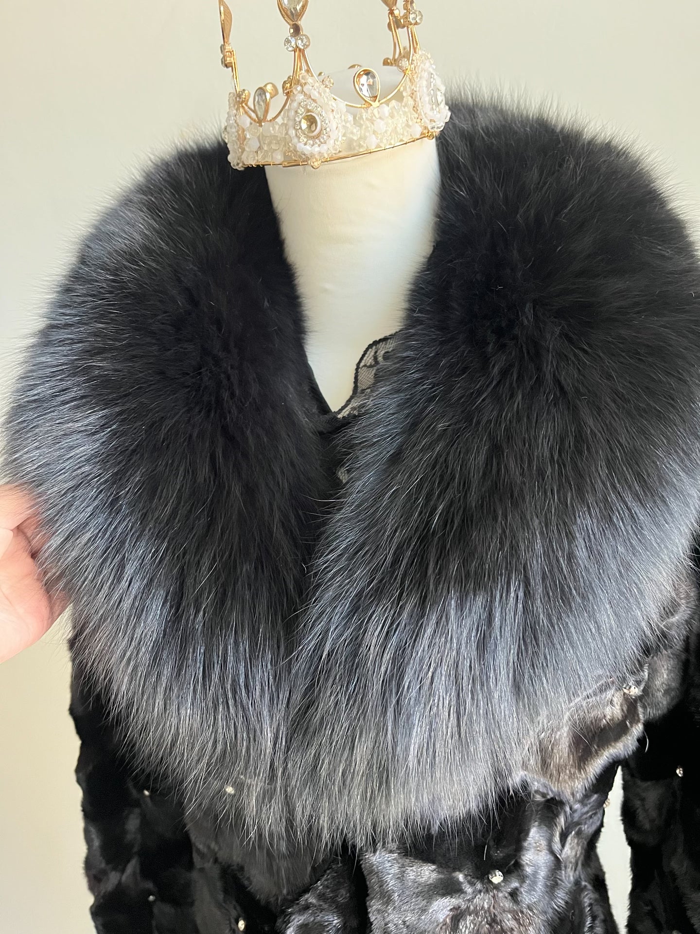 Vintage Black Genuine Fur Coat