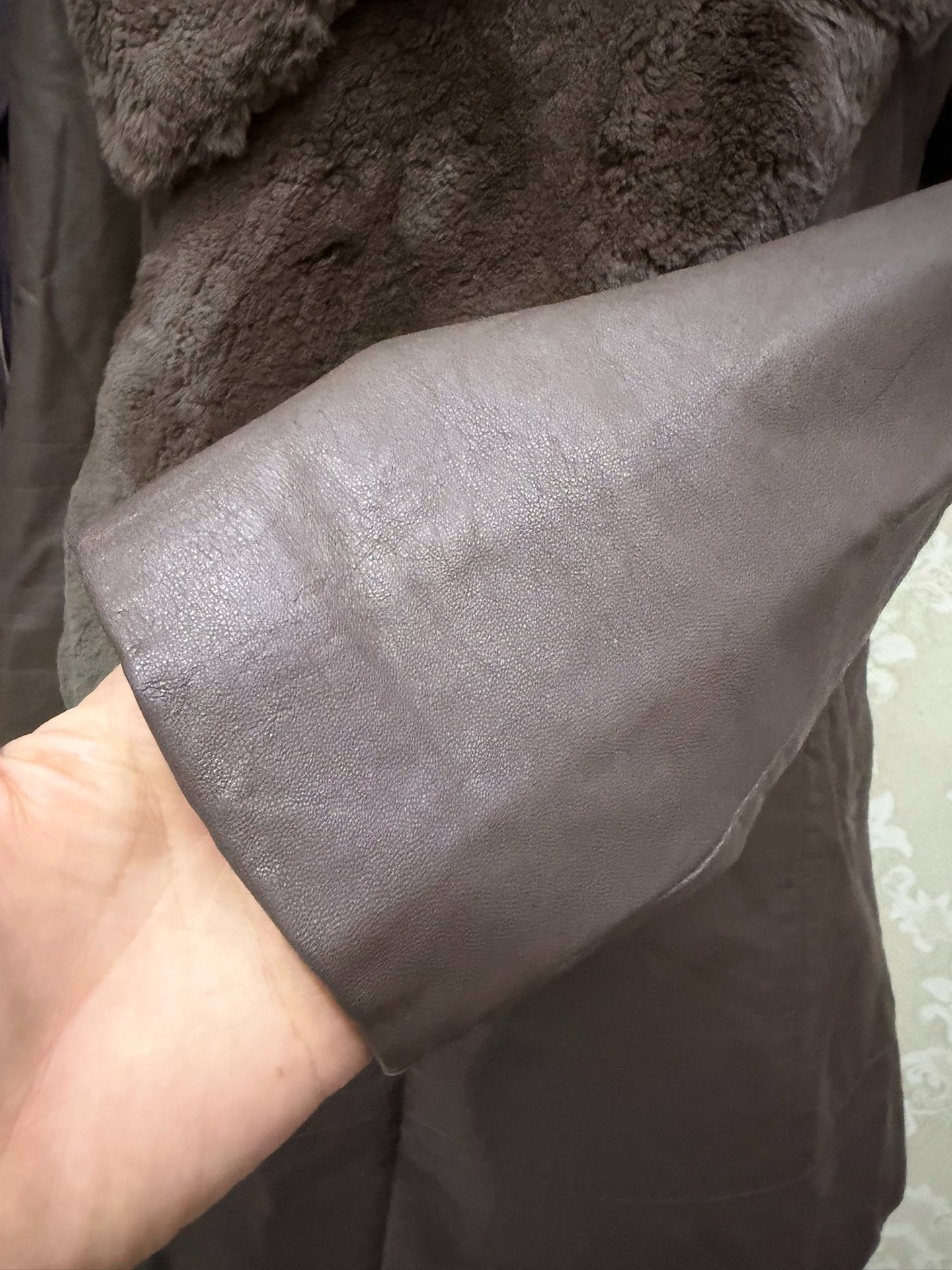 Vintage brown real fur coat