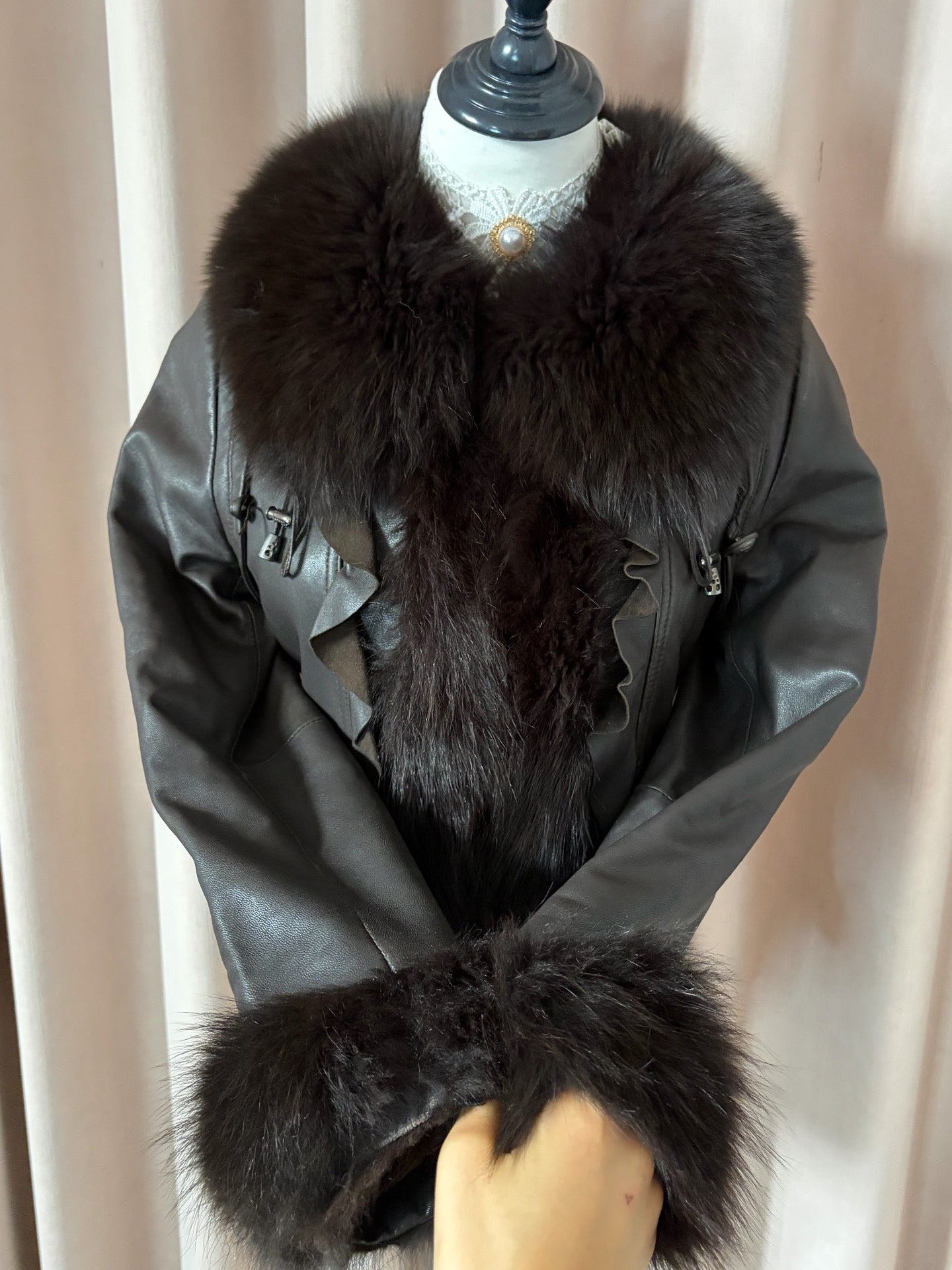 Vintage black Genuine fur coat