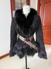 Vintage black genuine fur coat
