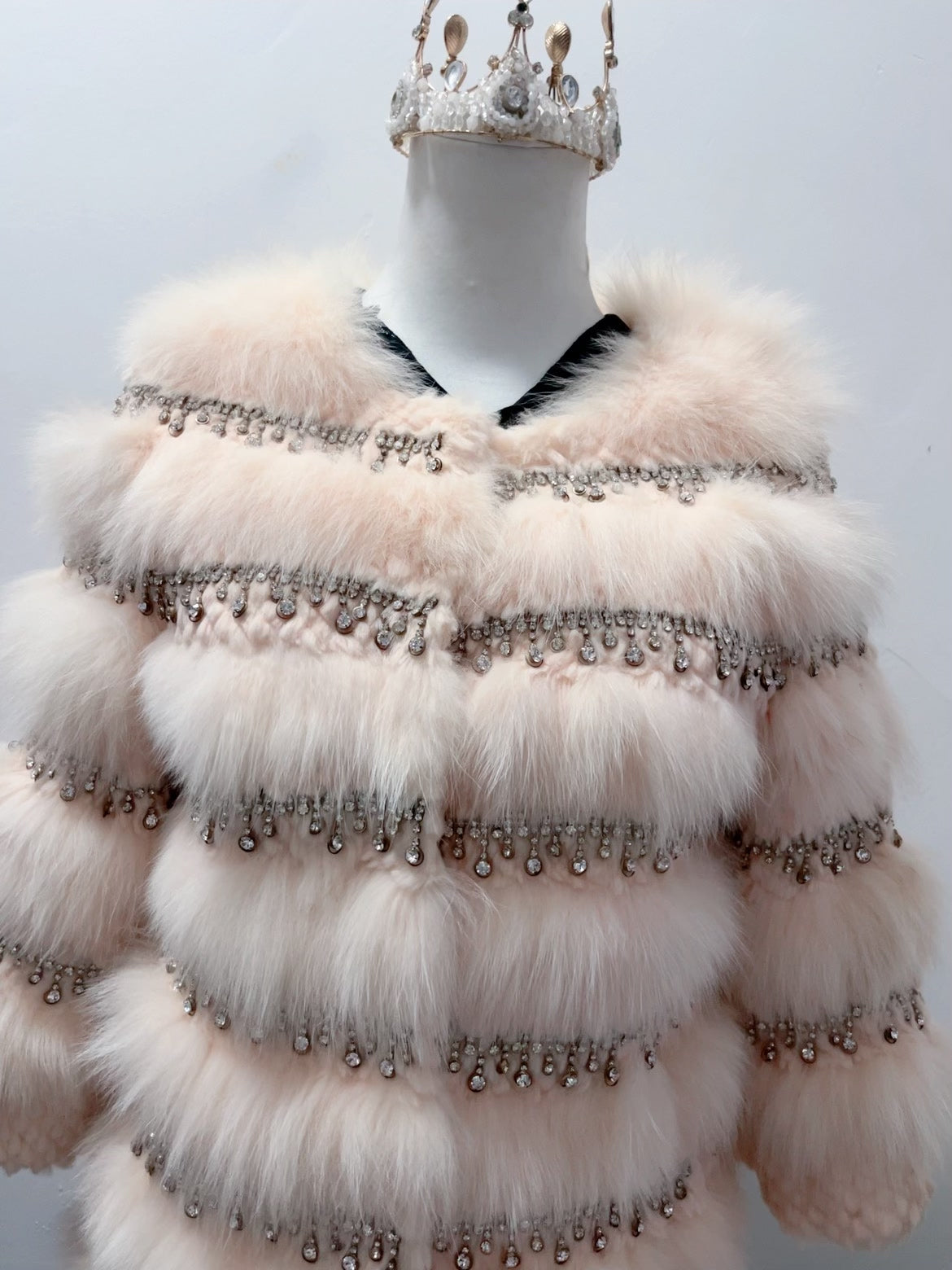 Vintage Pink Genuine Fur Coat