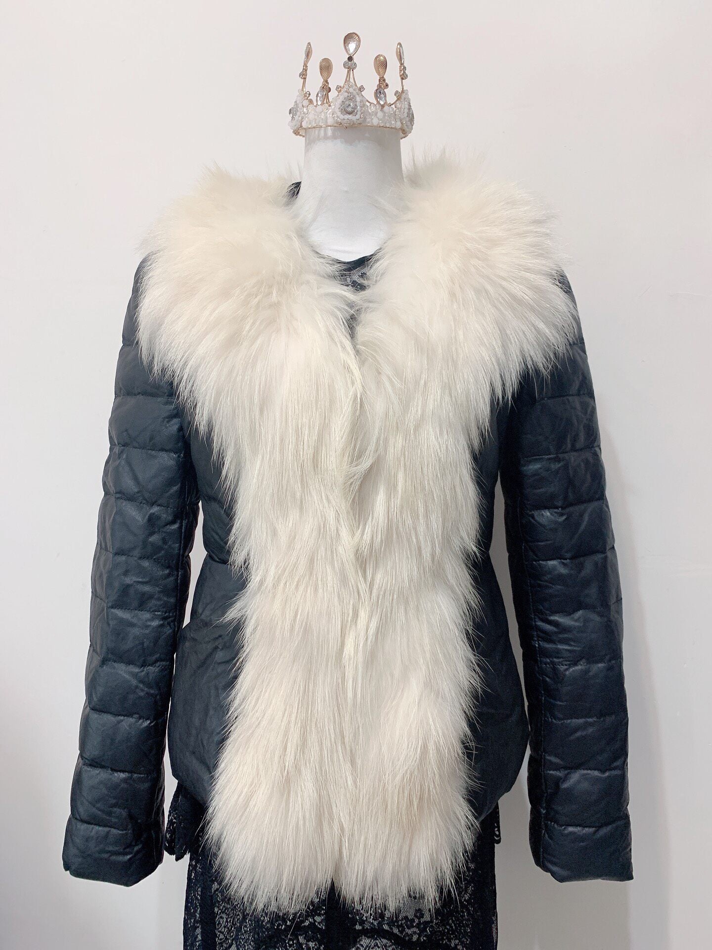 Vintage Black Genuine Fur Coat