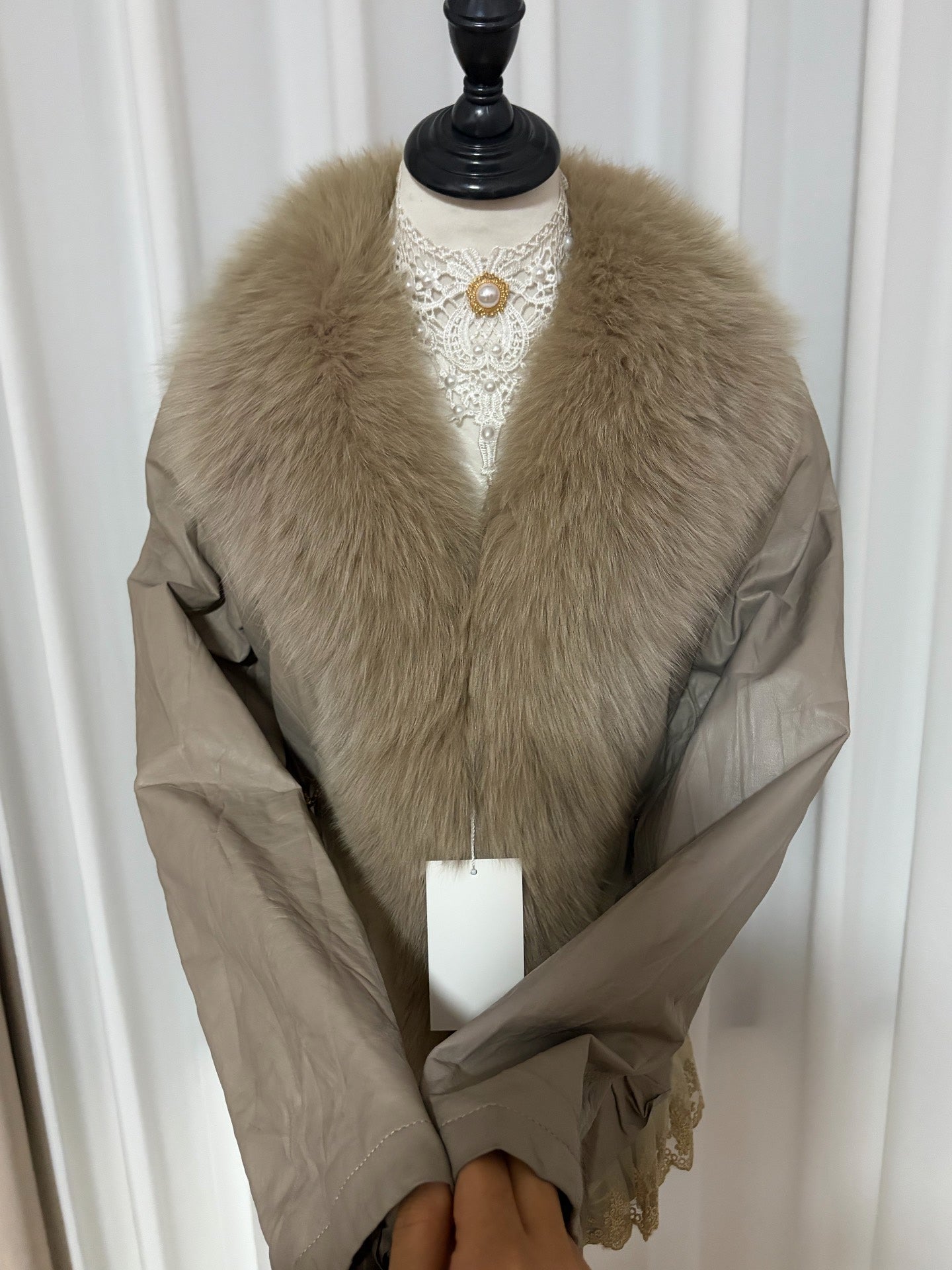 Vintage genuine fur and leather jacket