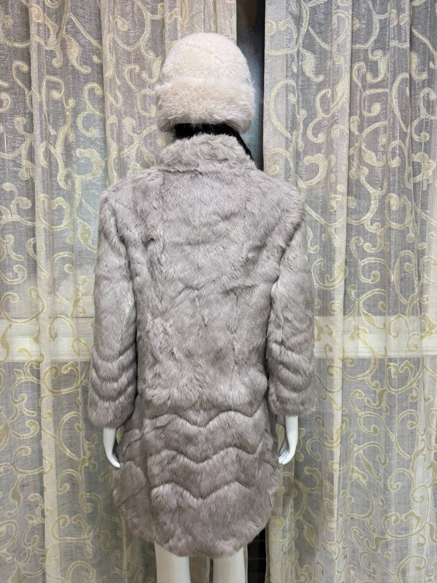 Vintage Grey Genuine Fur Coat