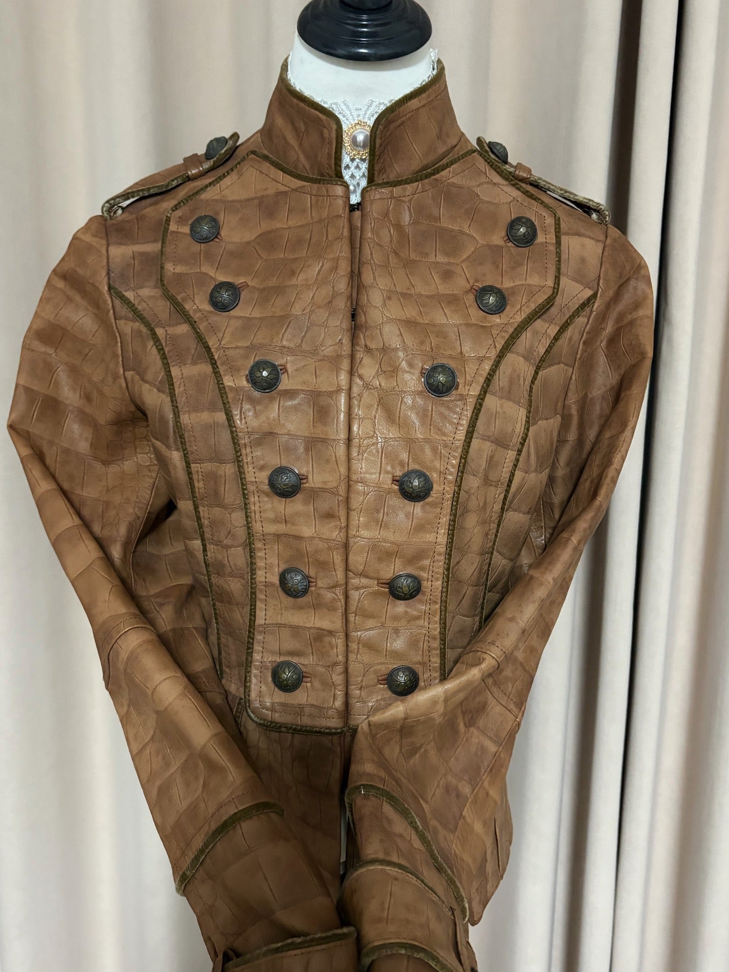 Vintage brown genuine leather jacket