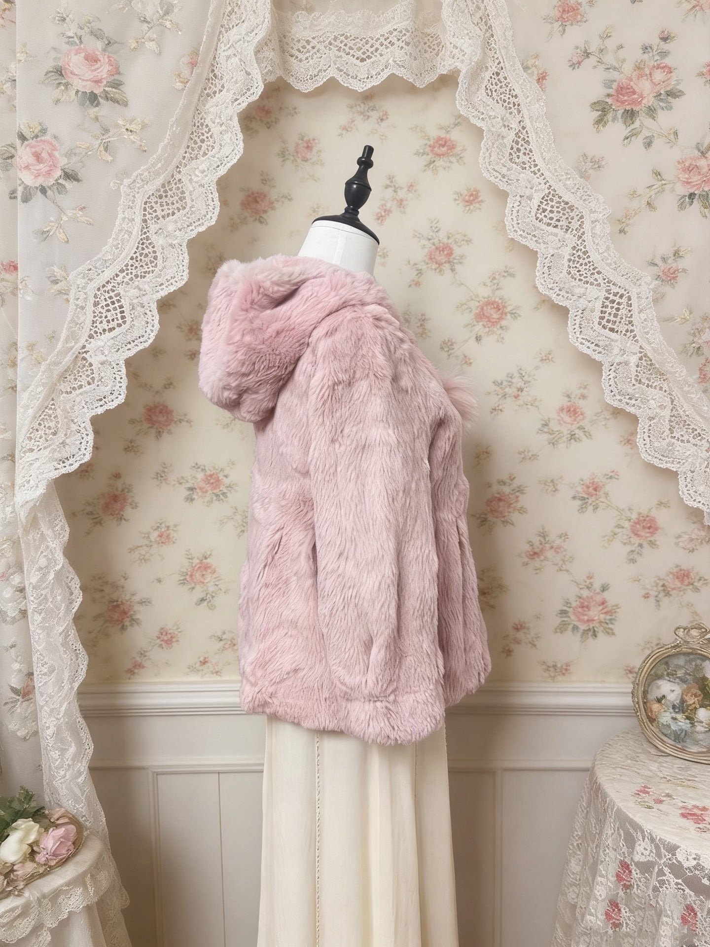Vintage Pink Genuine Fur Coat