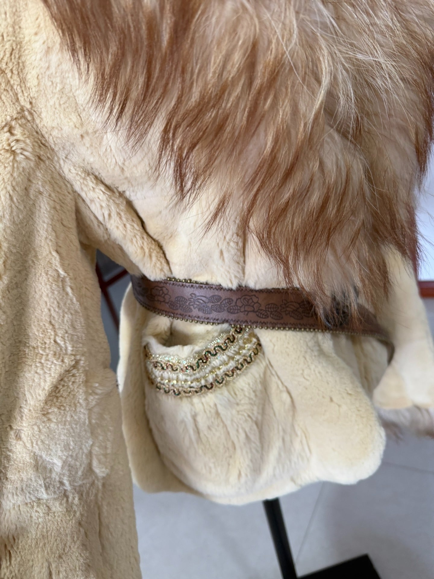 Vintage beige rabbit fur coat