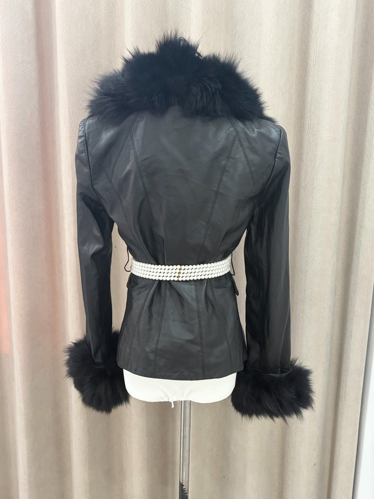 Vintage black genuine fur coat