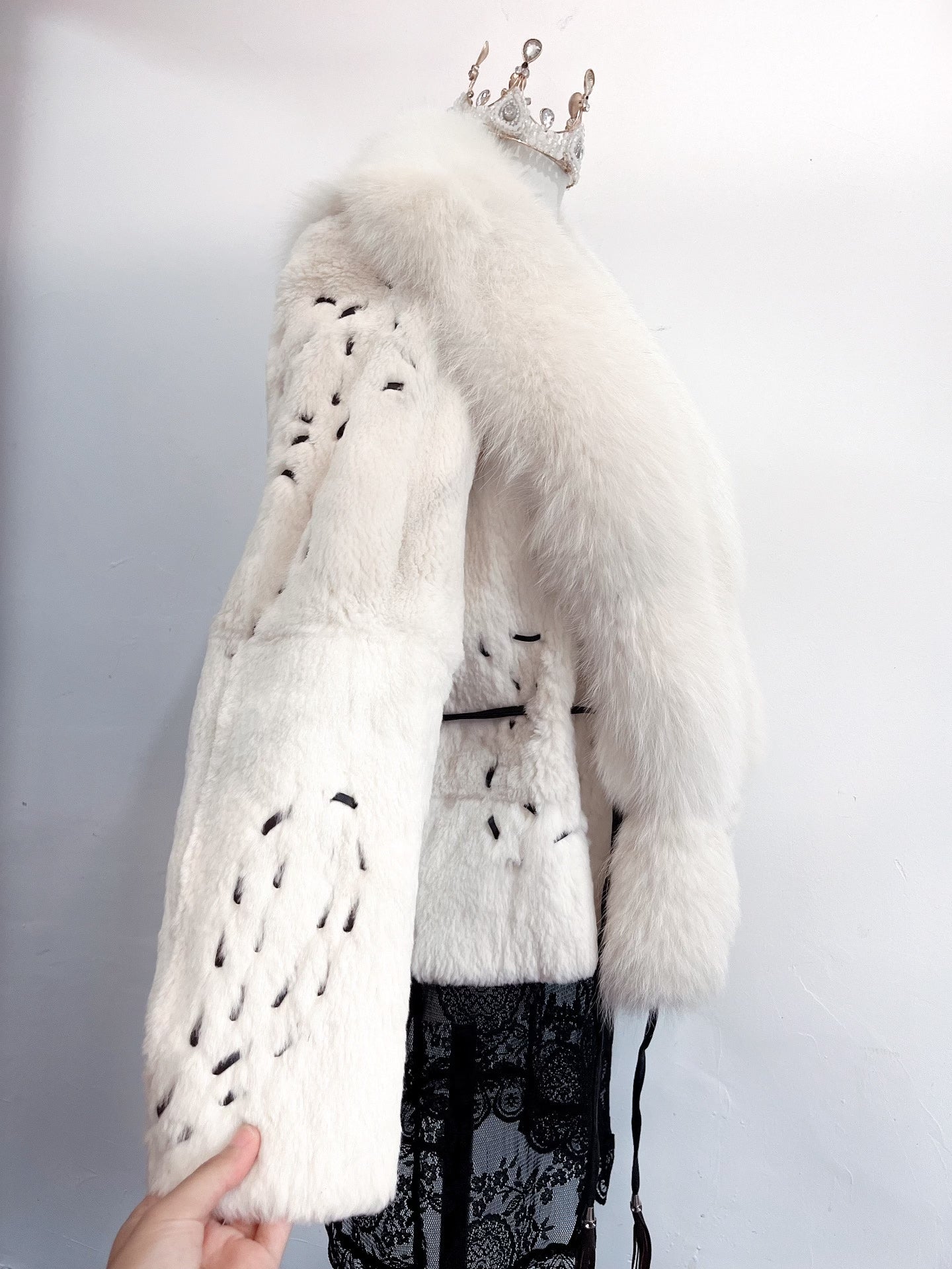 Vintage White Genuine Fur Coat