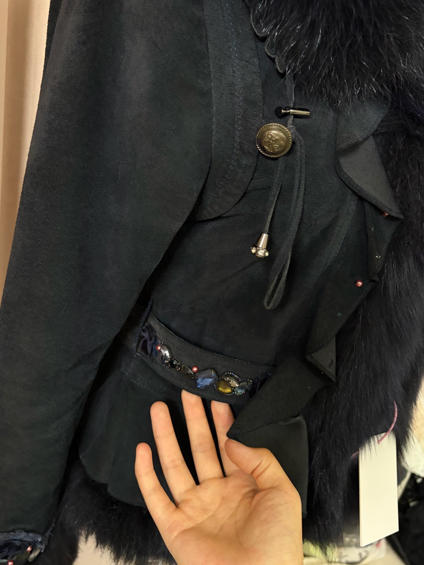 Vintage black genuine fur coat