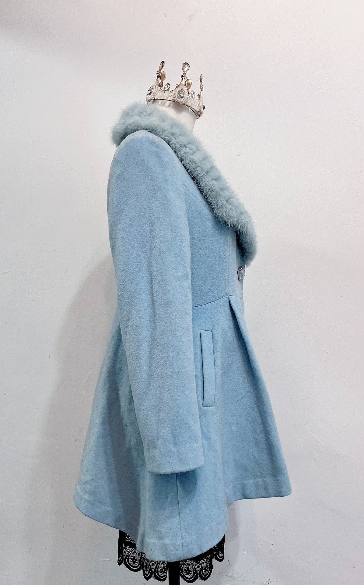Vintage Blue Genuine Fur Coat