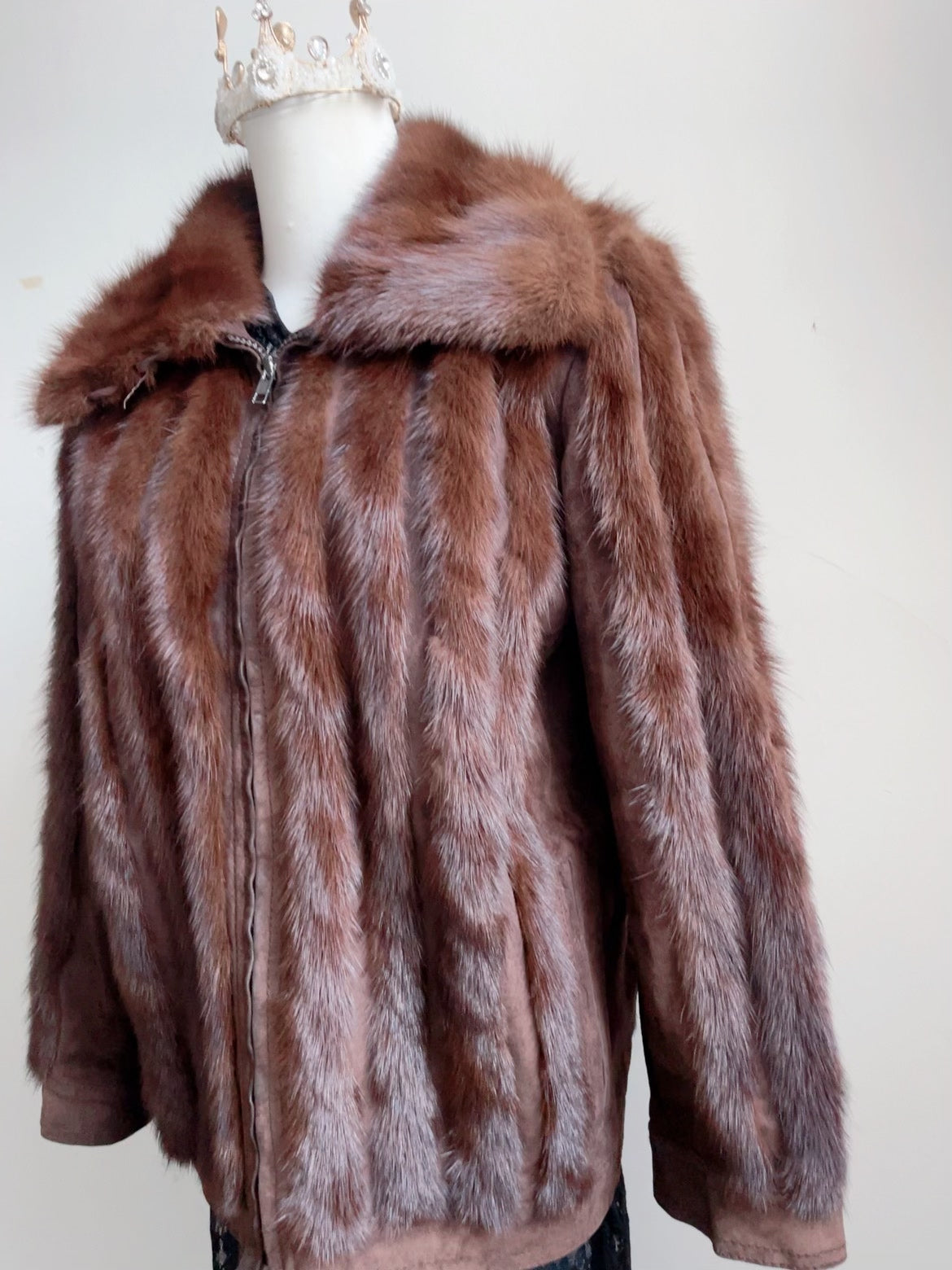 Vintage Dark Brown Genuine Fur Coat