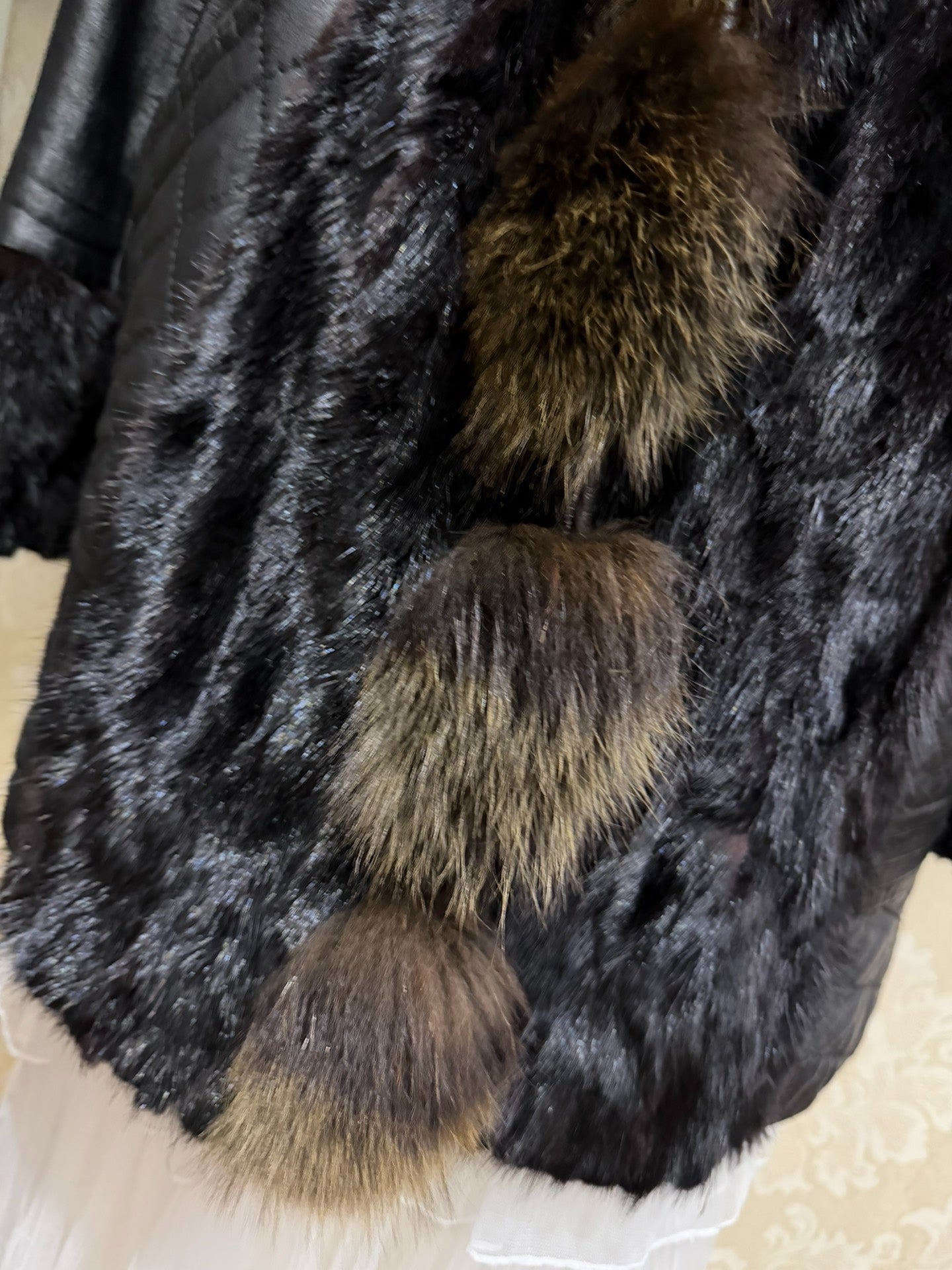 Vintage Black Genuine Fur Coat