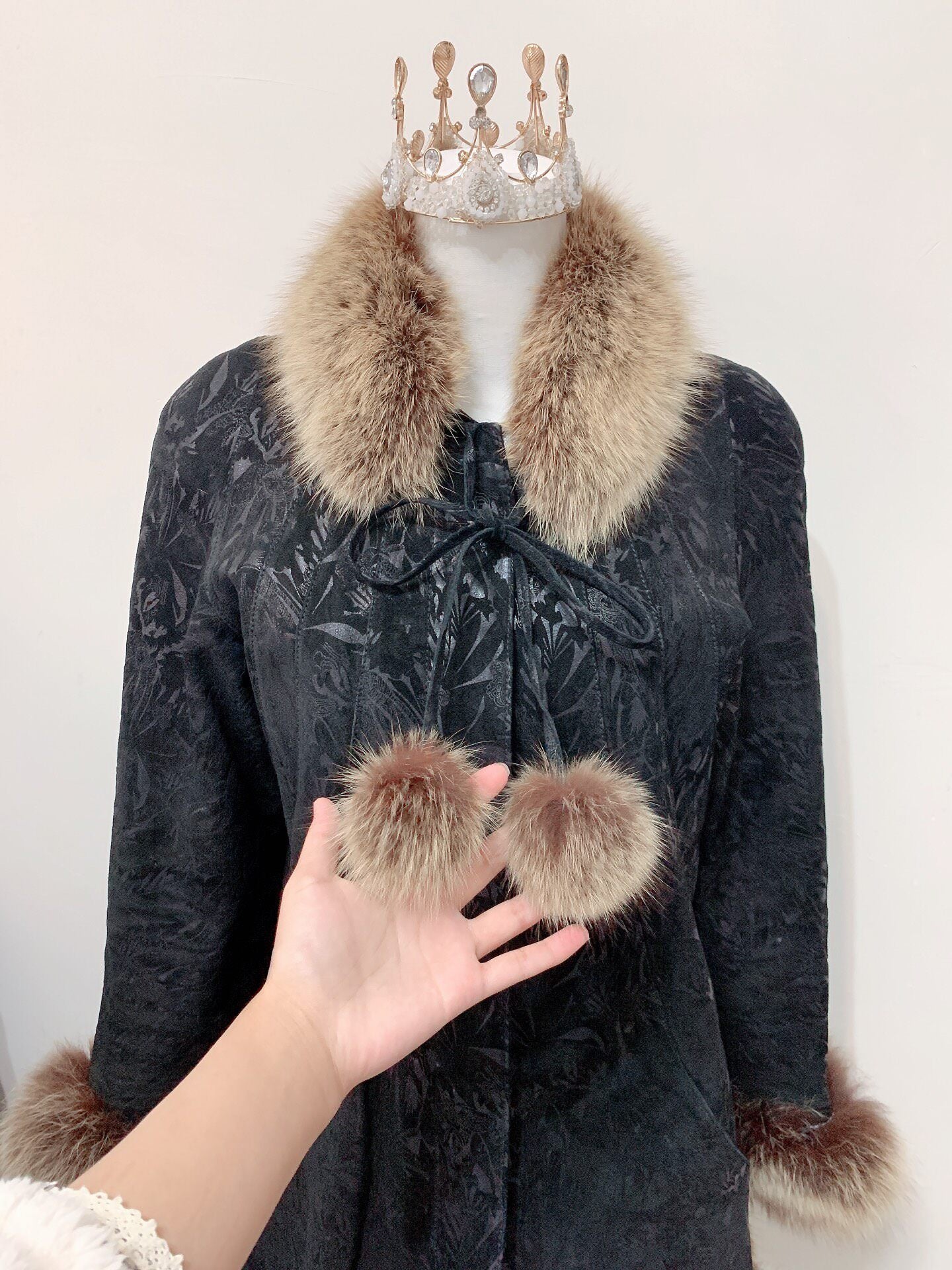 Vintage Black Genuine Fur Coat