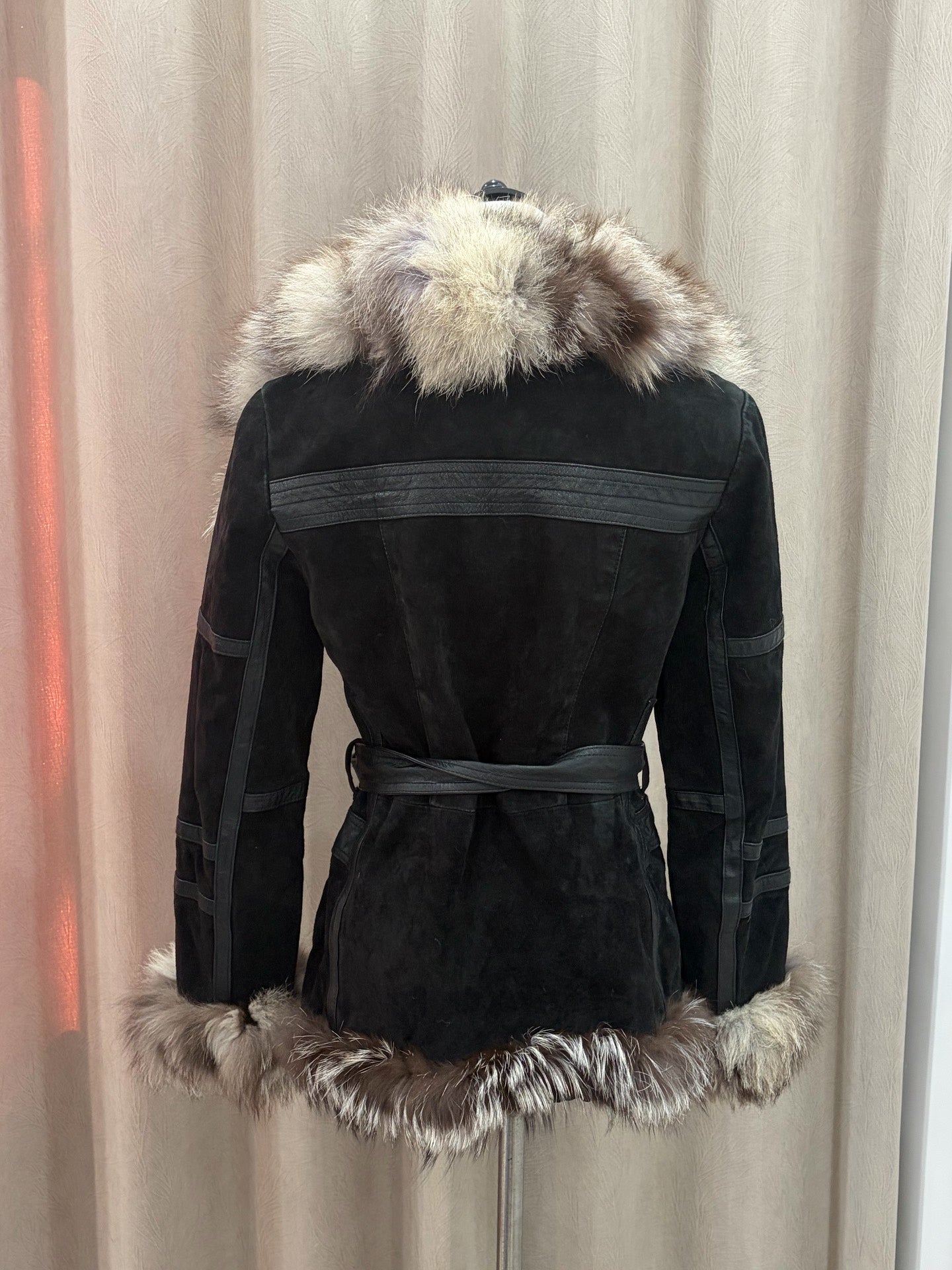 Vintage black genuine fur coat