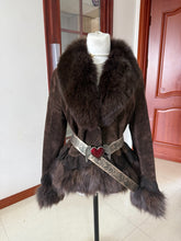 Vintage brown genuine fur coat