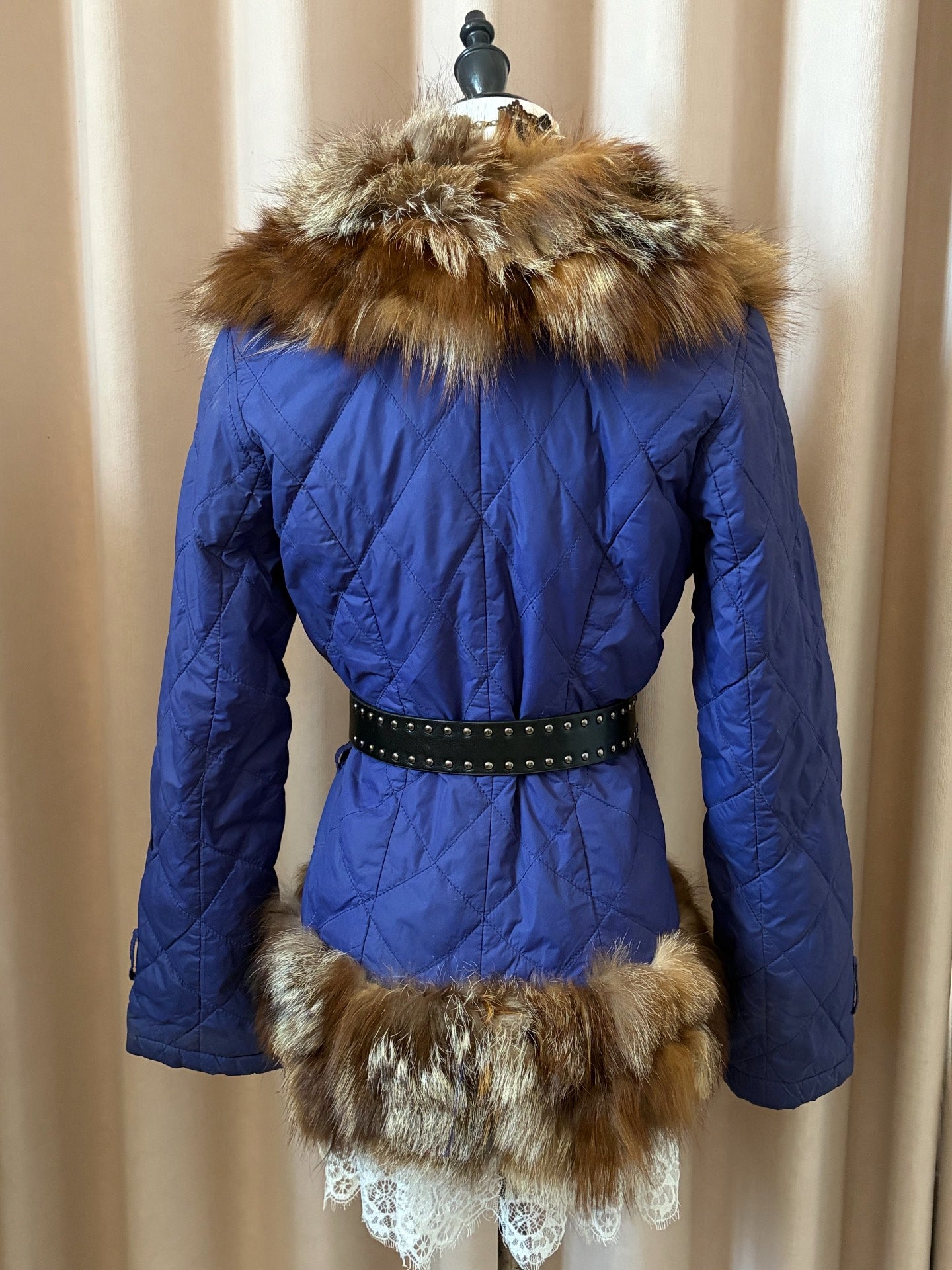 Vintage Italian PAQUITO fox fur collar coat