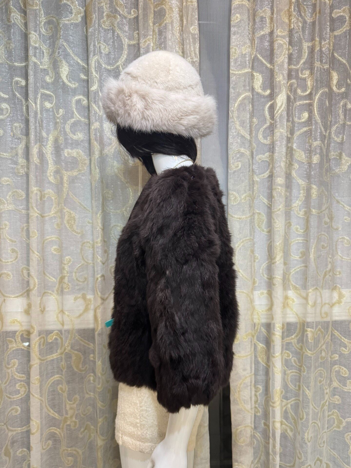 Vintage Chocolate Brown Genuine Fur Coat