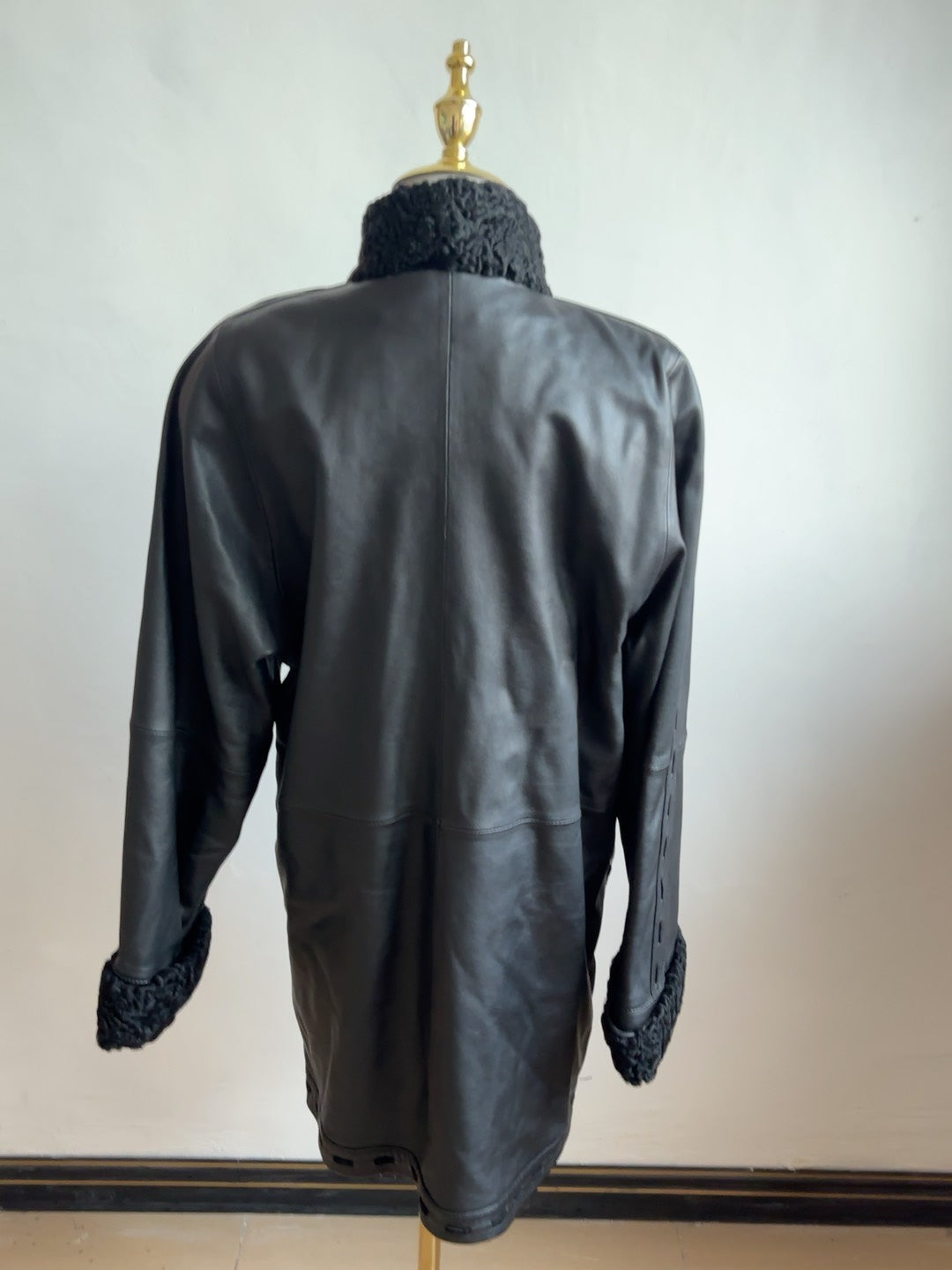 Vintage genuine leather long coat