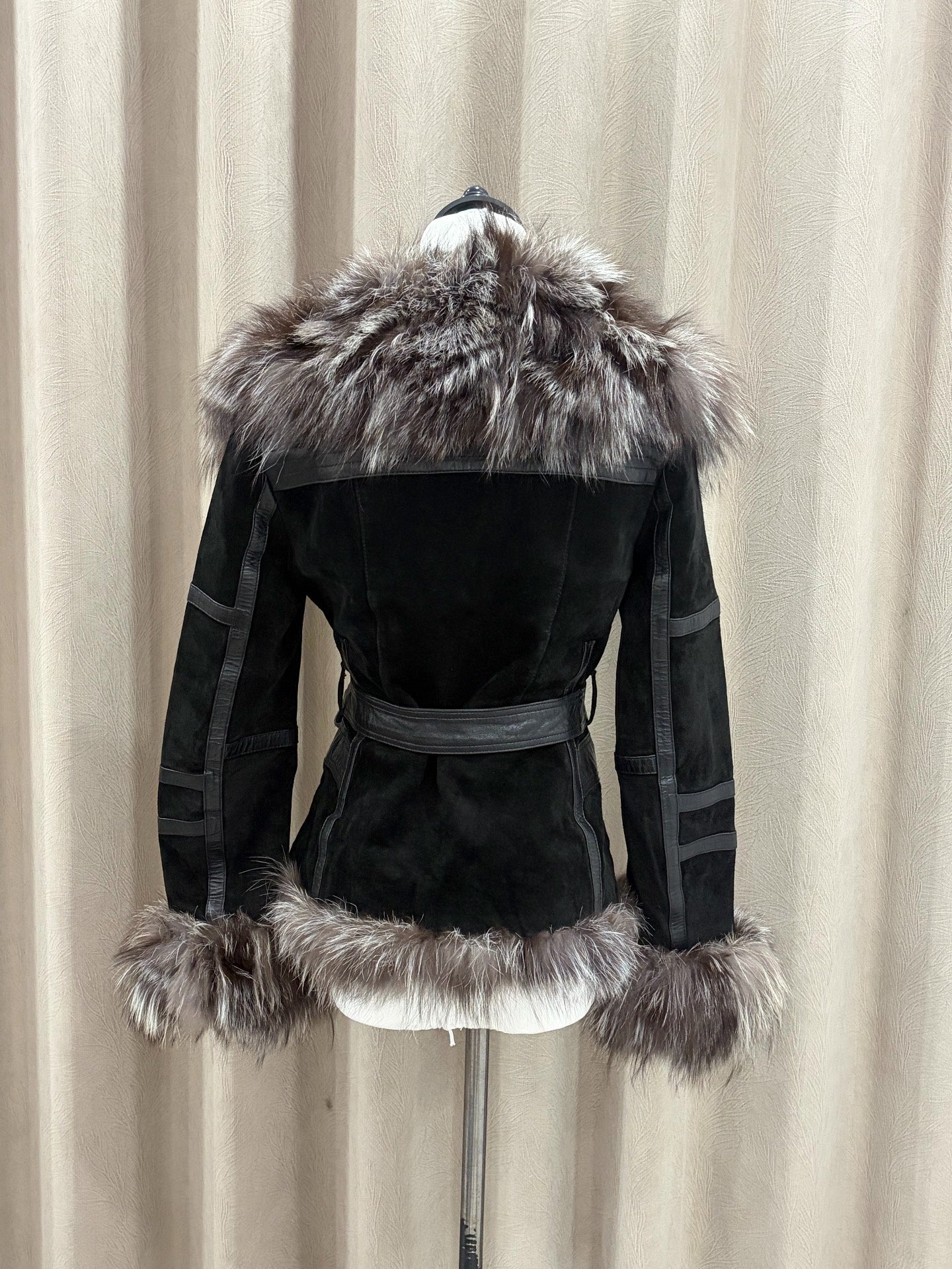 Vintage black genuine fur coat